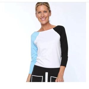 Belyn Key Women's Jupiter Golf Pullover
Chalk/Blue/Black Size M